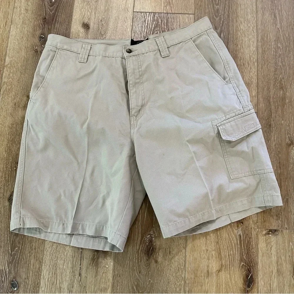 RedHead Men's Khaki Cotton Cargo Shorts Size Waist 38 GUC